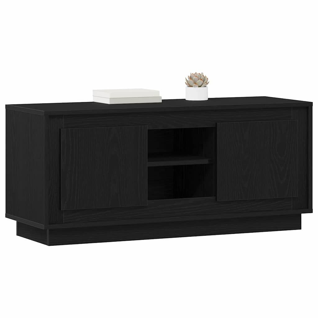 vidaXL TV Cabinet Black Oak 102 x 35 x 45 cm Engineered Wood