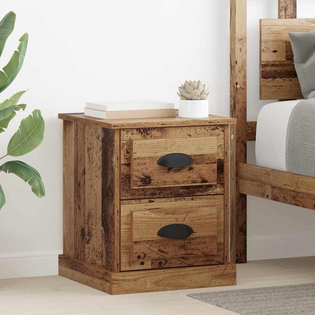 vidaXL Bedside Cabinet 2 pcs Old Wood 39 x 39 x 47.5 cm