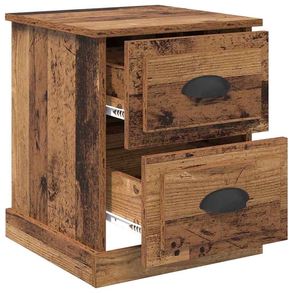 vidaXL Bedside Cabinet 2 pcs Old Wood 39 x 39 x 47.5 cm