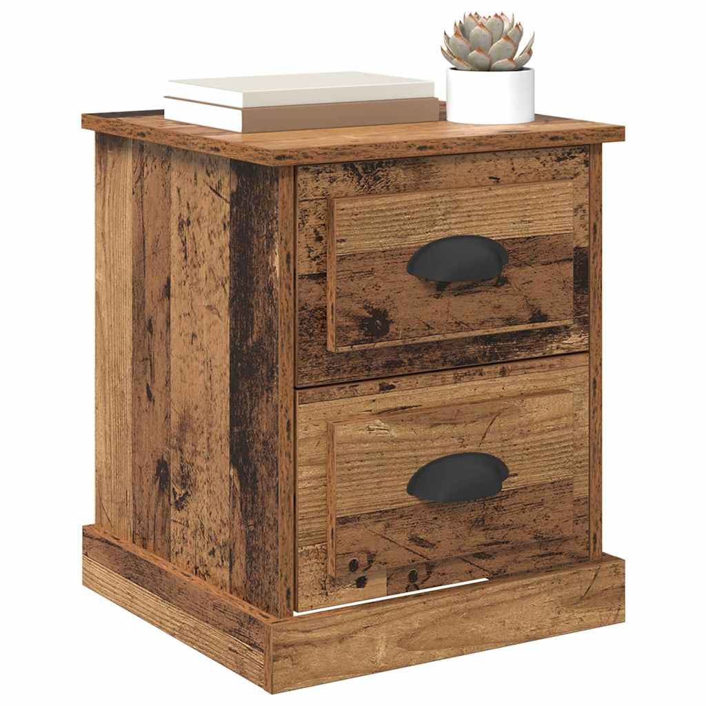 vidaXL Bedside Cabinet 2 pcs Old Wood 39 x 39 x 47.5 cm