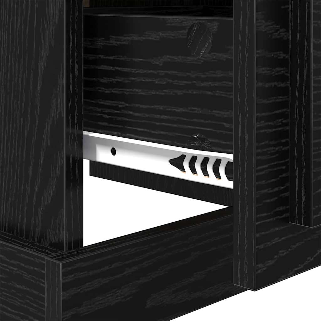 vidaXL Bedside Cabinet with Drawer 2 pcs Black Oak 39 x 39 x 47.5 cm