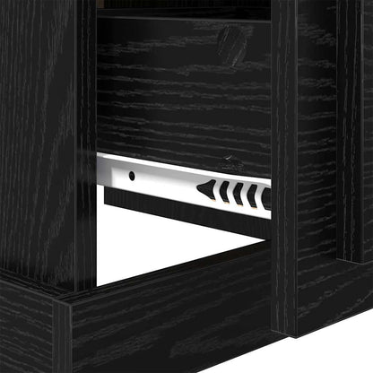 vidaXL Bedside Cabinet with Drawer 2 pcs Black Oak 39 x 39 x 47.5 cm