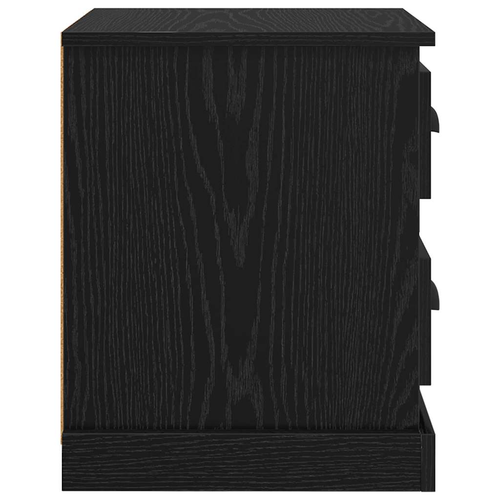 vidaXL Bedside Cabinet with Drawer 2 pcs Black Oak 39 x 39 x 47.5 cm