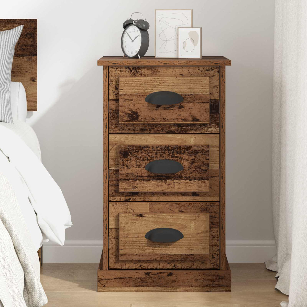 vidaXL Bedside Cabinet Old Wood 39 x 39 x 67.5 cm Engineered Wood