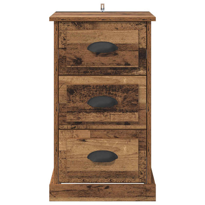 vidaXL Bedside Cabinet Old Wood 39 x 39 x 67.5 cm Engineered Wood