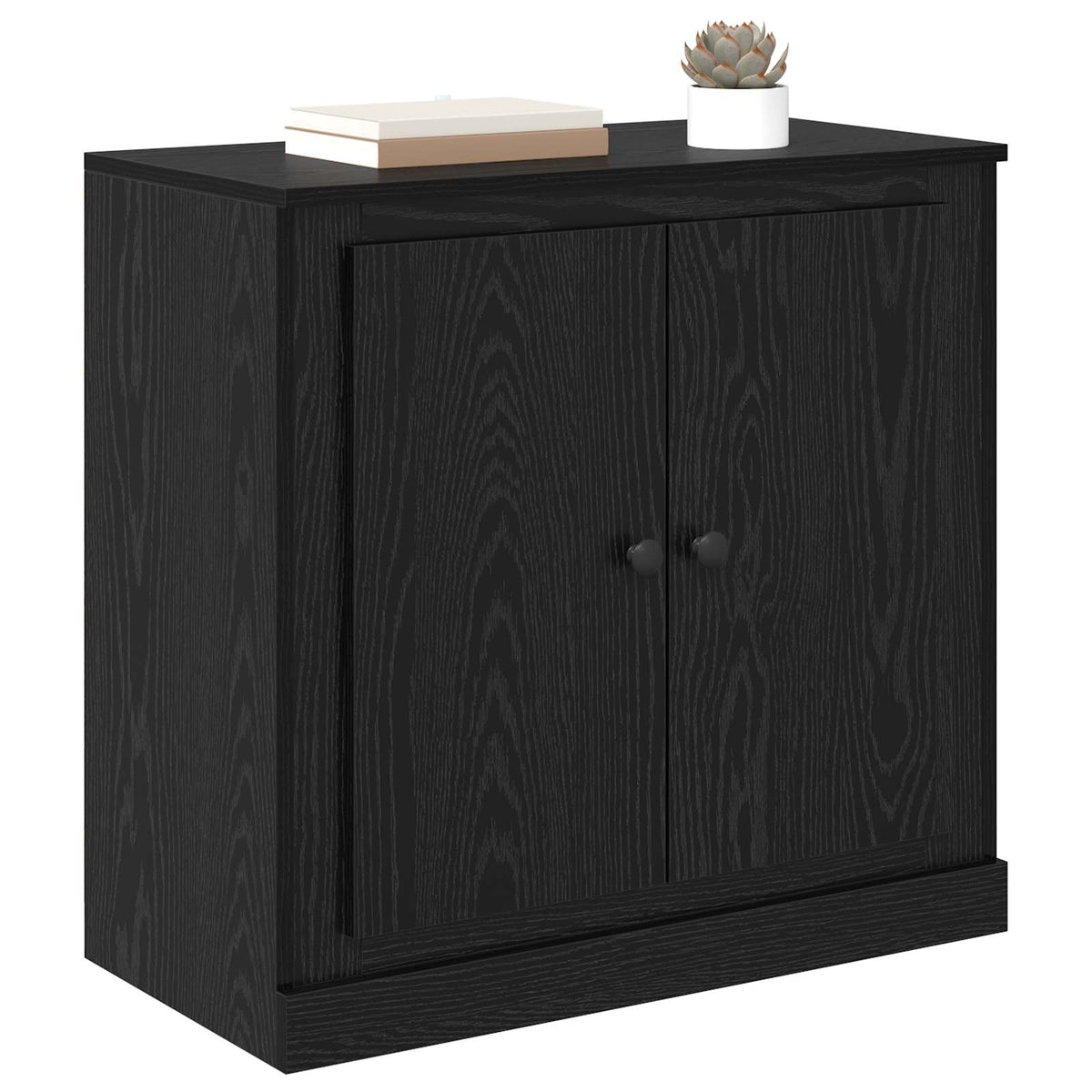 vidaXL Sideboard 70 x 35.5 x 67.5 cm Black Oak Engineered Wood
