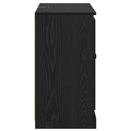 vidaXL Sideboard 70 x 35.5 x 67.5 cm Black Oak Engineered Wood