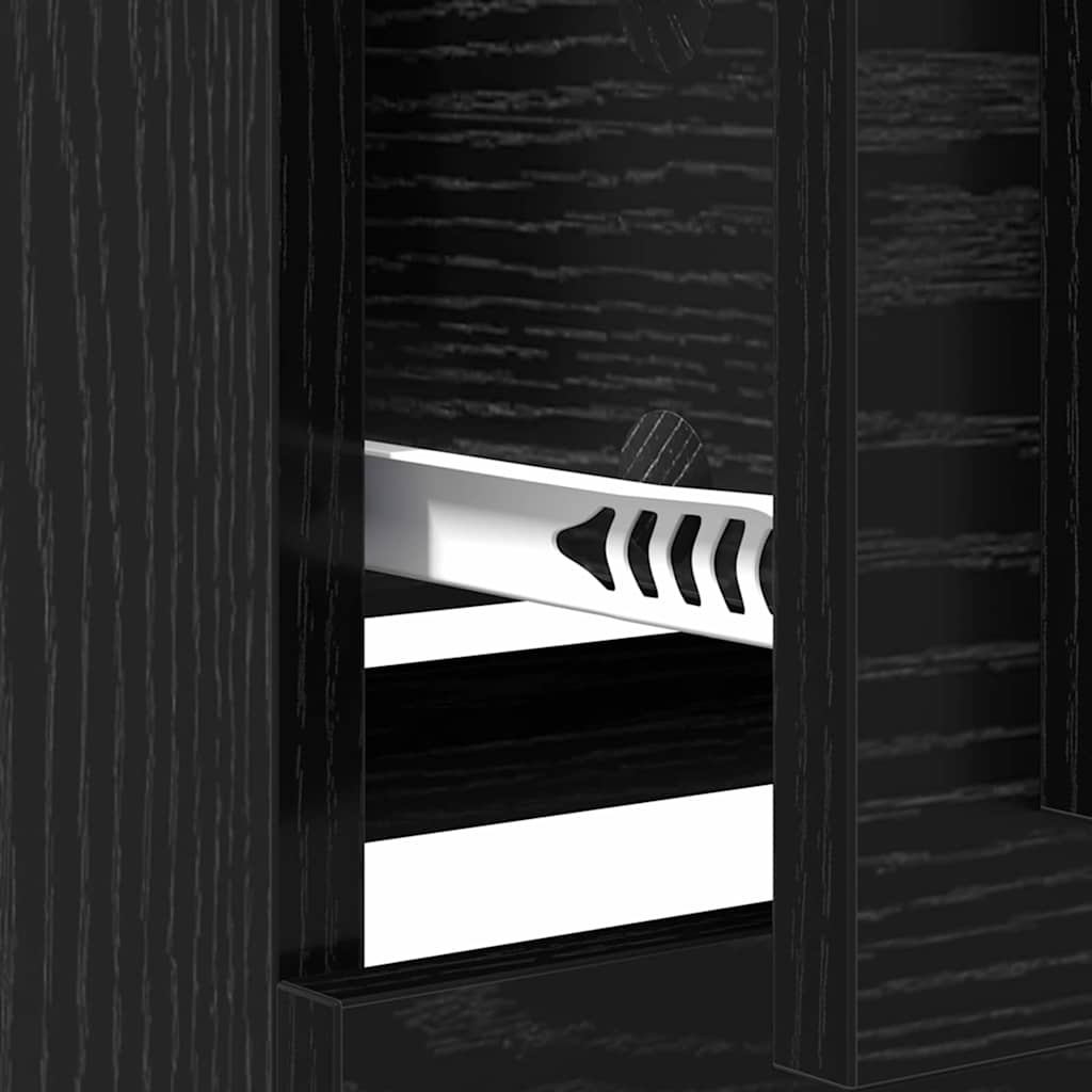 vidaXL Sideboard Black Oak 70 x 35.5 x 67.5 cm Engineered Wood