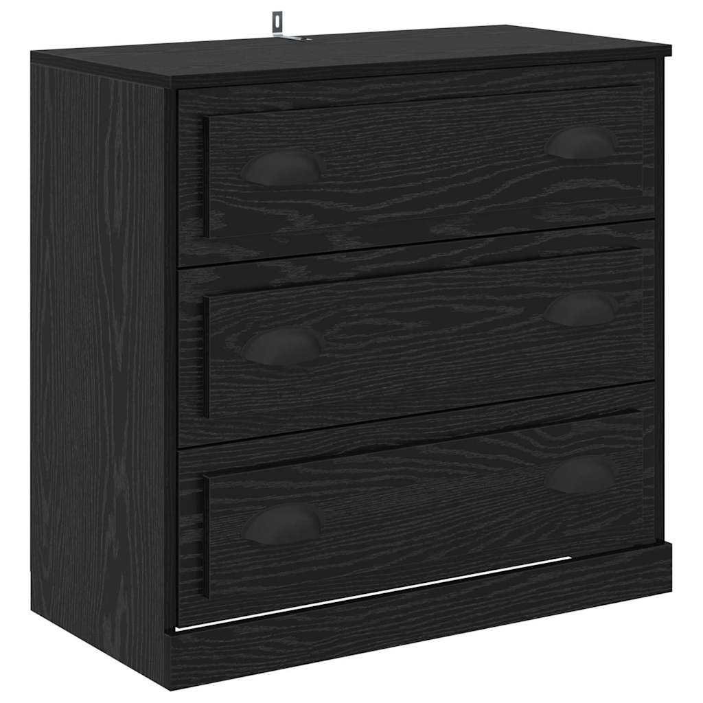 vidaXL Sideboard Black Oak 70 x 35.5 x 67.5 cm Engineered Wood