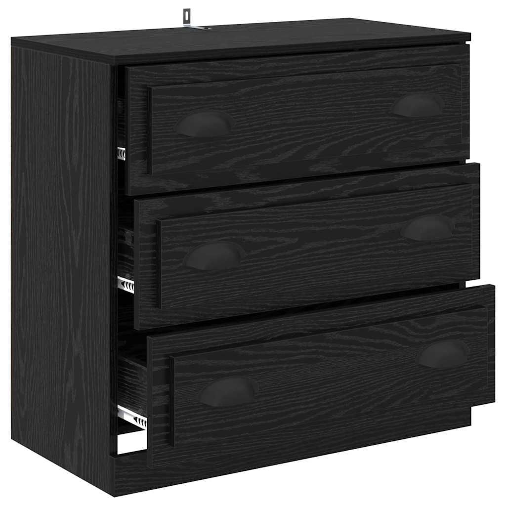 vidaXL Sideboard Black Oak 70 x 35.5 x 67.5 cm Engineered Wood