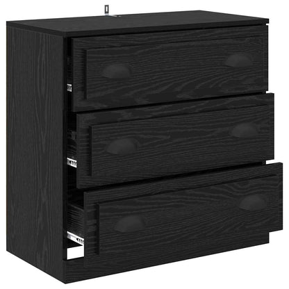 vidaXL Sideboard Black Oak 70 x 35.5 x 67.5 cm Engineered Wood
