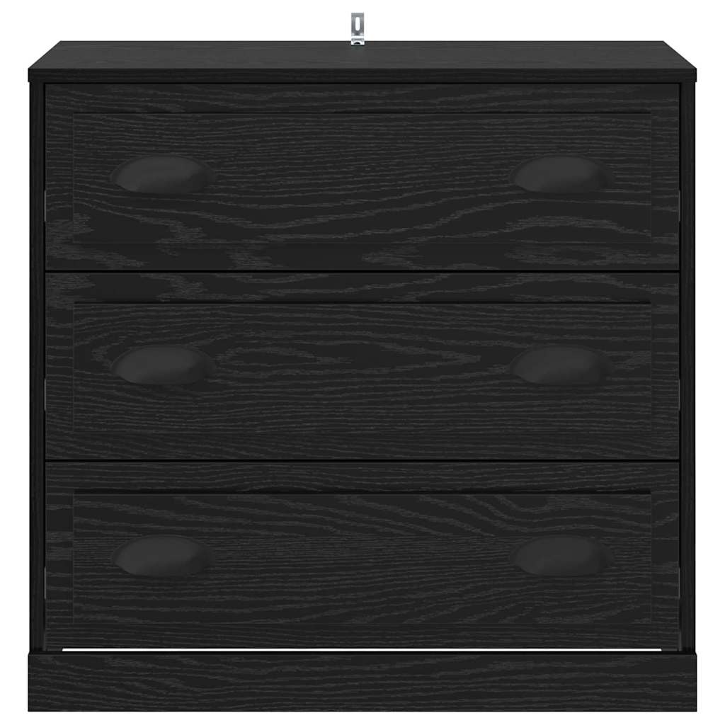 vidaXL Sideboard Black Oak 70 x 35.5 x 67.5 cm Engineered Wood