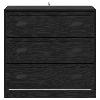 vidaXL Sideboard Black Oak 70 x 35.5 x 67.5 cm Engineered Wood