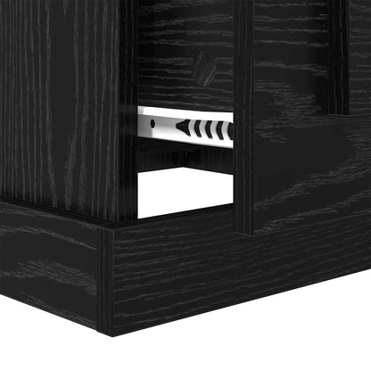 vidaXL Coffee Table Black Oak 50 x 50 x 35 cm Engineered Wood