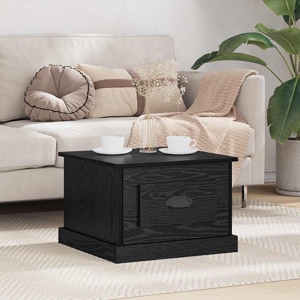 vidaXL Coffee Table Black Oak 50 x 50 x 35 cm Engineered Wood