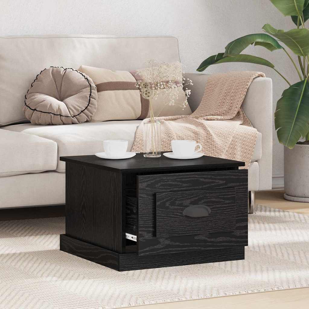 vidaXL Coffee Table Black Oak 50 x 50 x 35 cm Engineered Wood