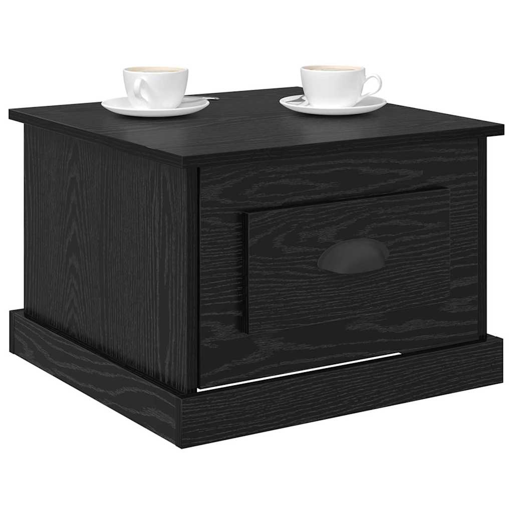 vidaXL Coffee Table Black Oak 50 x 50 x 35 cm Engineered Wood