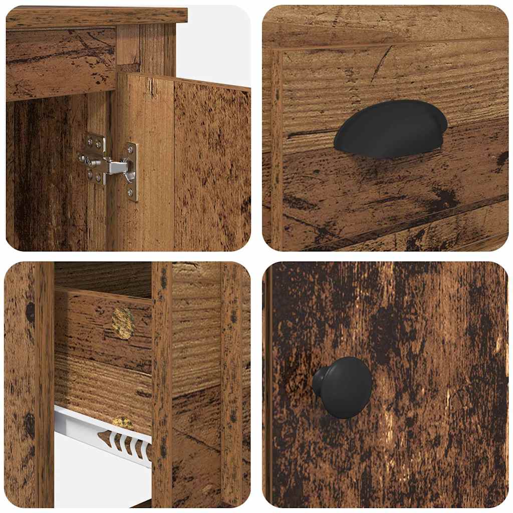 vidaXL Highboard Old Wood 60 x 35.5 x 103.5 cm Engineered Wood