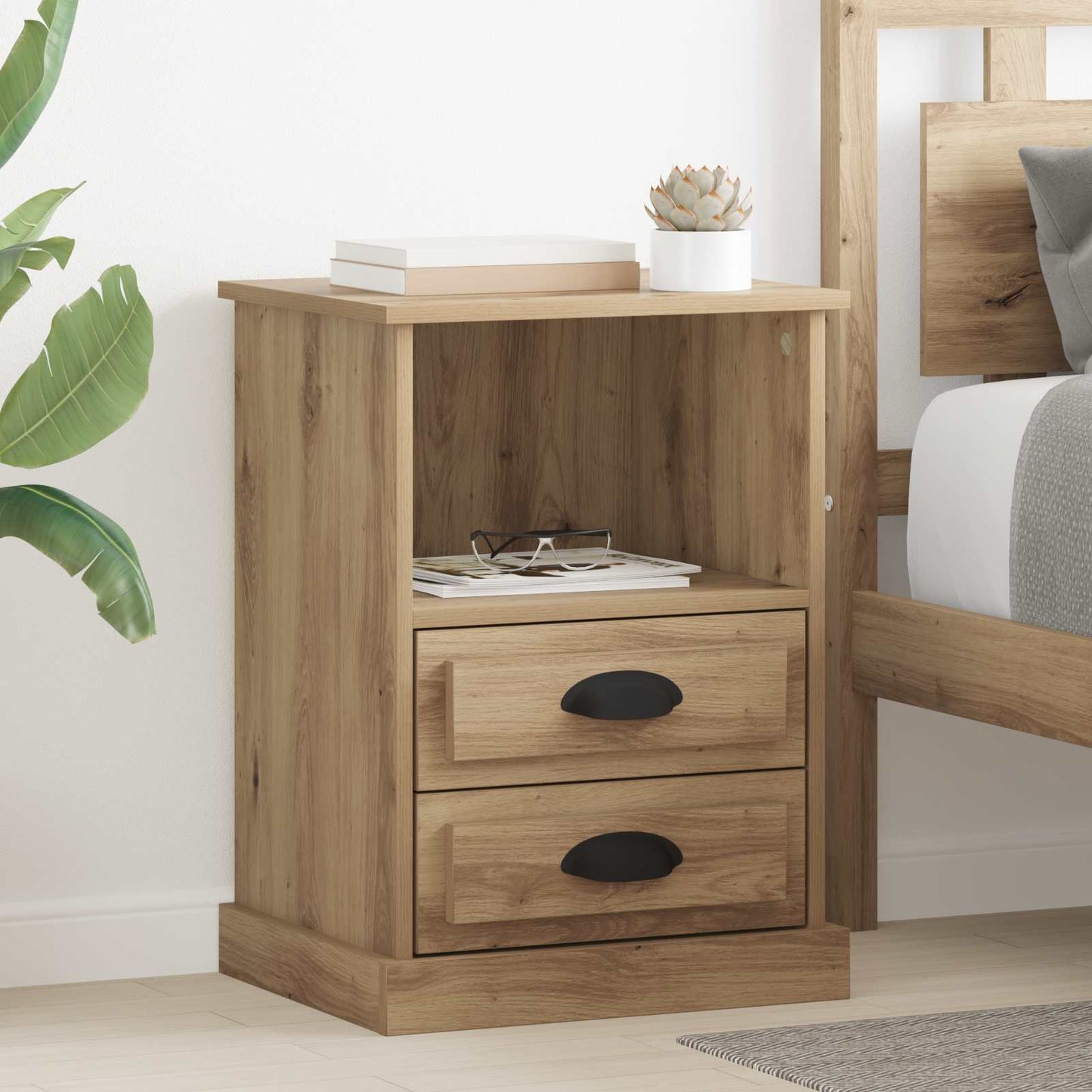 vidaXL Bedside Cabinet 2 pcs Artisan Oak 36 x 43 x 60 cm