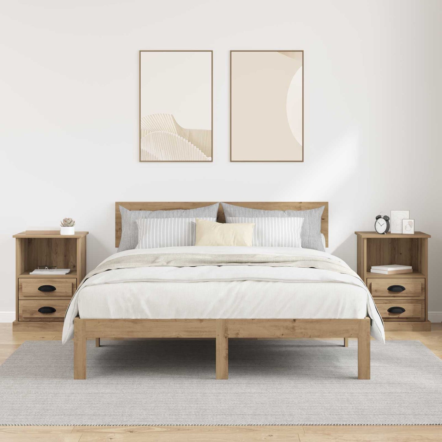 vidaXL Bedside Cabinet 2 pcs Artisan Oak 36 x 43 x 60 cm