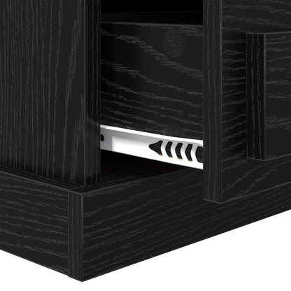 vidaXL Bedside Cabinet 2 pcs Black Oak 36 x 43 x 60 cm Engineered Wood