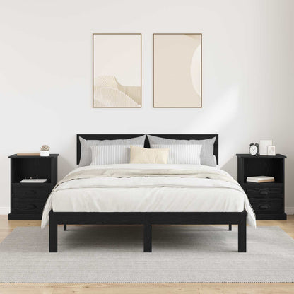 vidaXL Bedside Cabinet 2 pcs Black Oak 36 x 43 x 60 cm Engineered Wood