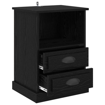 vidaXL Bedside Cabinet 2 pcs Black Oak 36 x 43 x 60 cm Engineered Wood