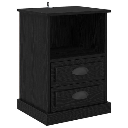 vidaXL Bedside Cabinet 2 pcs Black Oak 36 x 43 x 60 cm Engineered Wood