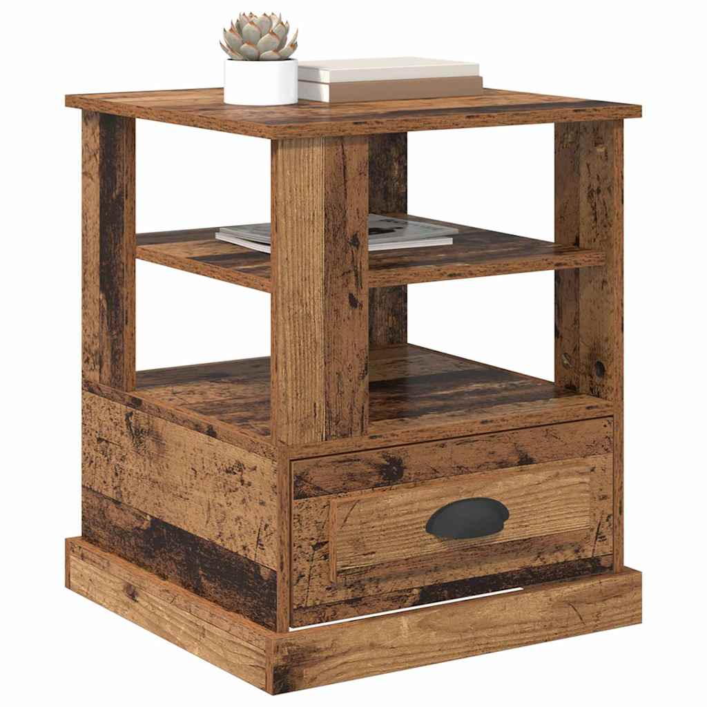 vidaXL Bedside Cabinet Old Wood 50 x 50 x 60 cm Engineered Wood