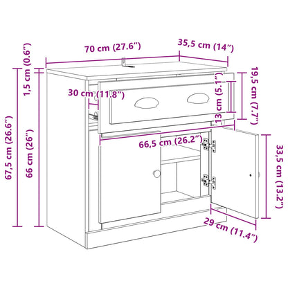 vidaXL Highboard Old Wood 70 x 35.5 x 67.5 cm Engineered Wood
