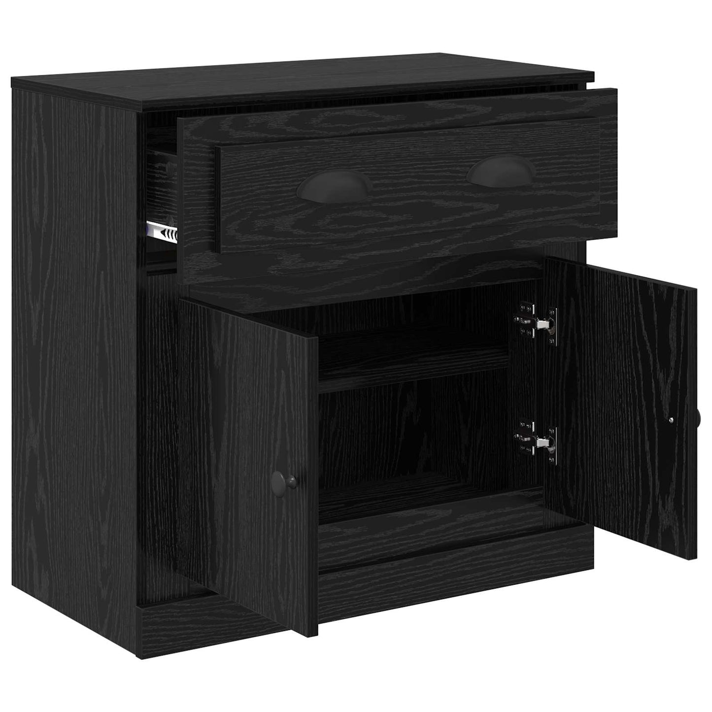 vidaXL Highboard Black Oak 70 x 35.5 x 67.5 cm Engineered Wood