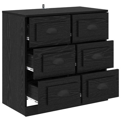 vidaXL Sideboard Black Oak 70 x 35.5 x 67.5 cm Engineered Wood