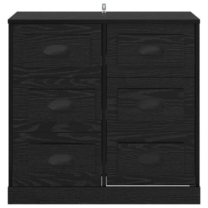 vidaXL Sideboard Black Oak 70 x 35.5 x 67.5 cm Engineered Wood