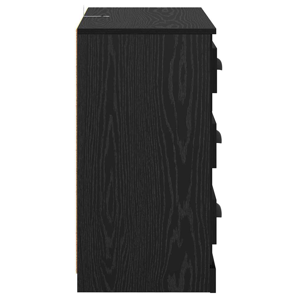vidaXL Sideboard Black Oak 70 x 35.5 x 67.5 cm Engineered Wood