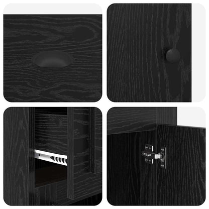 vidaXL Side Cabinet Black Oak 40 x 50 x 75 cm Engineered Wood