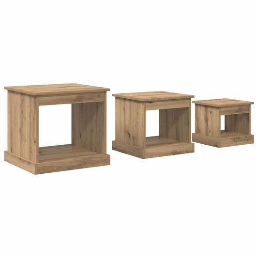vidaXL Coffee Table 3 pcs Artisan Oak 48 x 45 x 45 cm Engineered Wood