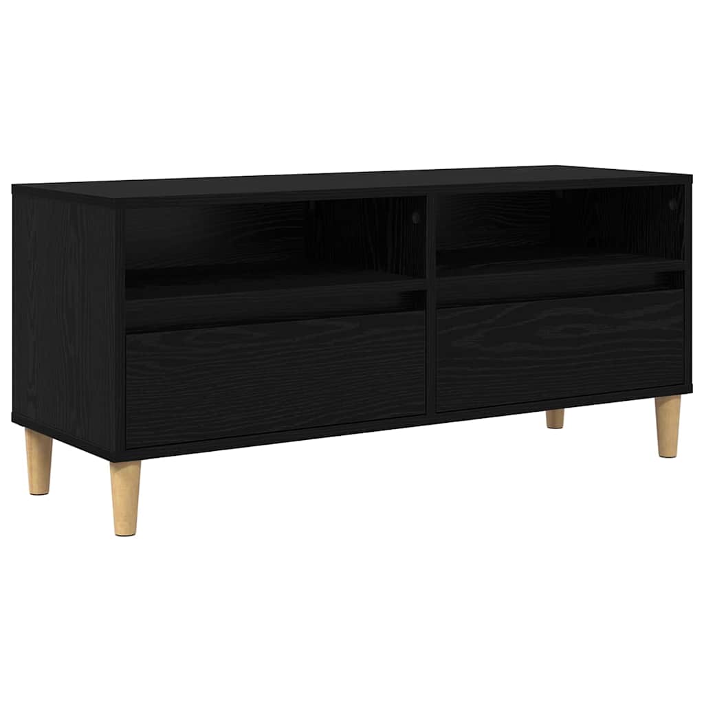 vidaXL TV Cabinet 100 x 34.5 x 44.5 cm Black Oak Engineered Wood