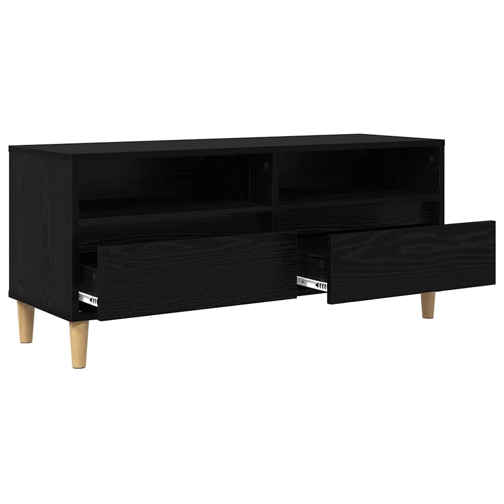 vidaXL TV Cabinet 100 x 34.5 x 44.5 cm Black Oak Engineered Wood