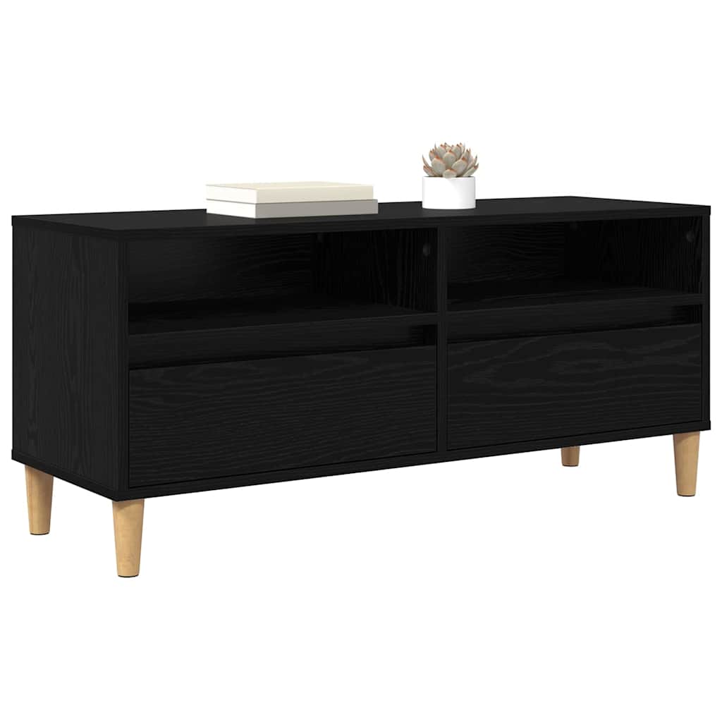 vidaXL TV Cabinet 100 x 34.5 x 44.5 cm Black Oak Engineered Wood
