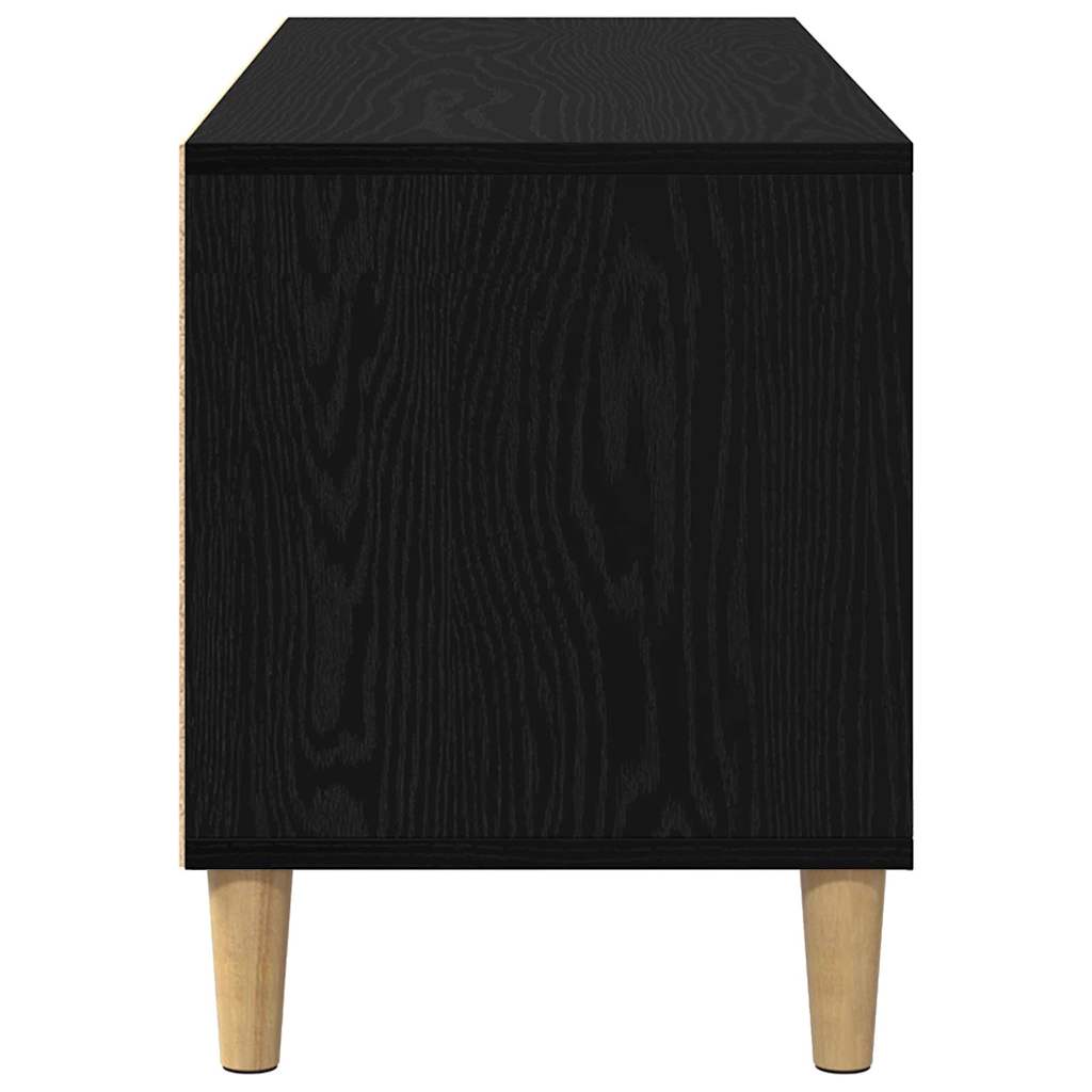 vidaXL TV Cabinet 100 x 34.5 x 44.5 cm Black Oak Engineered Wood