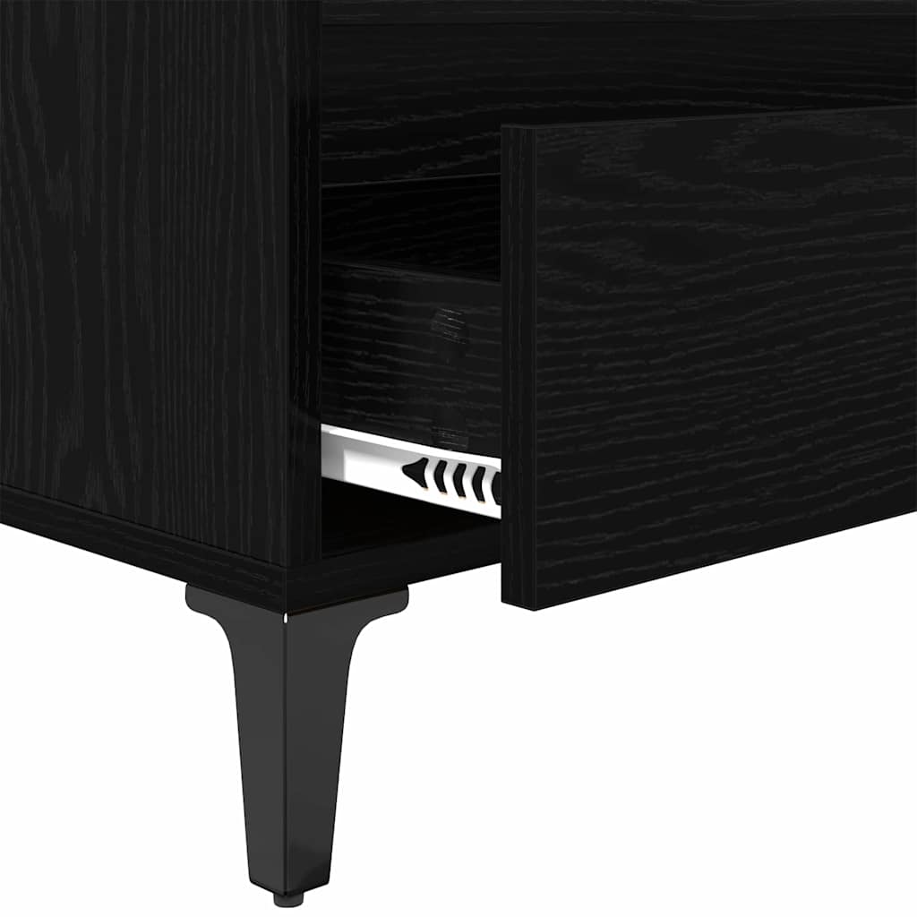vidaXL TV Cabinet with Drawer Black Oak 100 x 34.5 x 44.5 cm