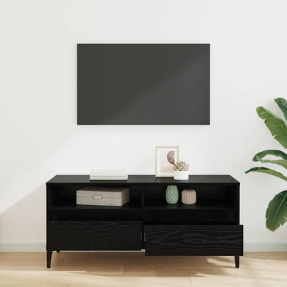 vidaXL TV Cabinet with Drawer Black Oak 100 x 34.5 x 44.5 cm
