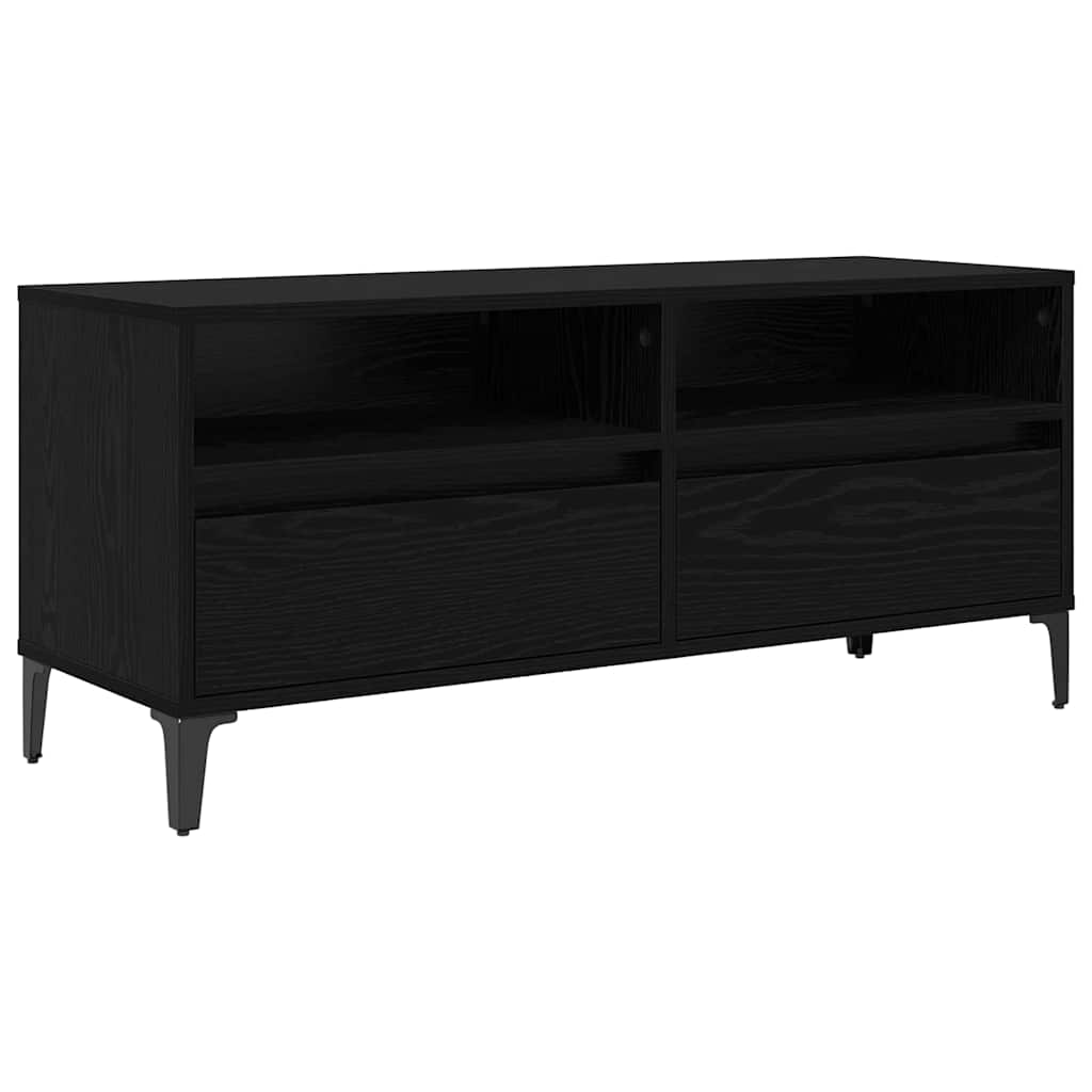 vidaXL TV Cabinet with Drawer Black Oak 100 x 34.5 x 44.5 cm