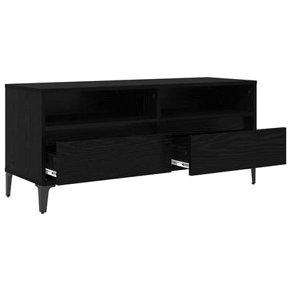 vidaXL TV Cabinet with Drawer Black Oak 100 x 34.5 x 44.5 cm