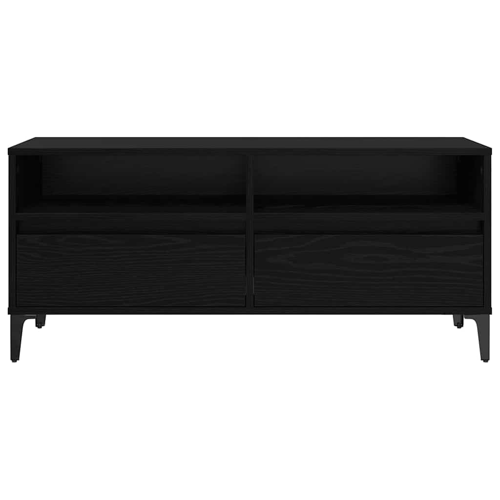 vidaXL TV Cabinet with Drawer Black Oak 100 x 34.5 x 44.5 cm
