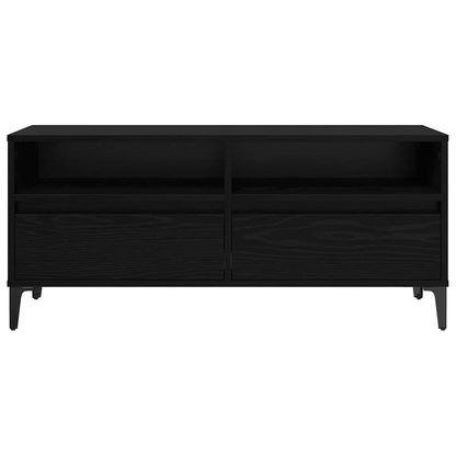 vidaXL TV Cabinet with Drawer Black Oak 100 x 34.5 x 44.5 cm