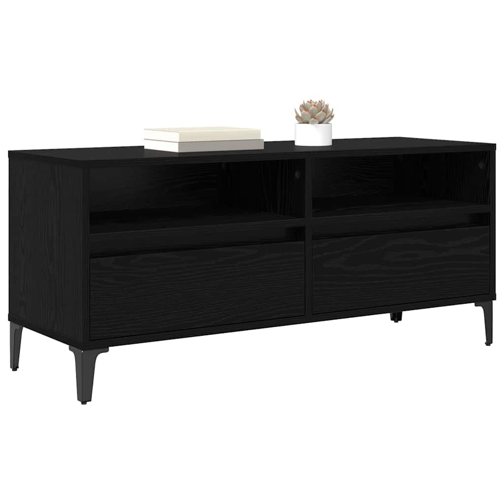 vidaXL TV Cabinet with Drawer Black Oak 100 x 34.5 x 44.5 cm