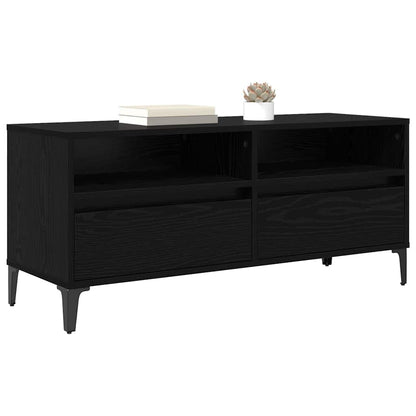 vidaXL TV Cabinet with Drawer Black Oak 100 x 34.5 x 44.5 cm