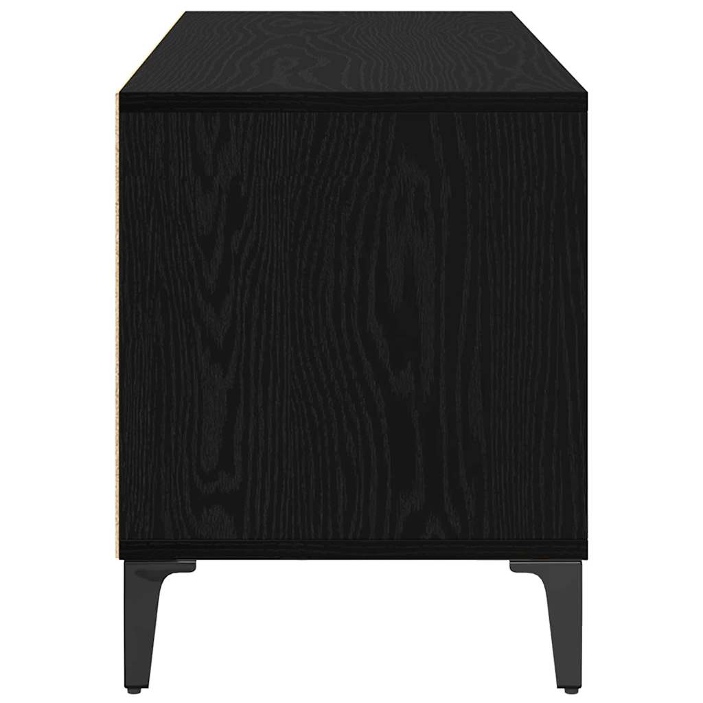 vidaXL TV Cabinet with Drawer Black Oak 100 x 34.5 x 44.5 cm