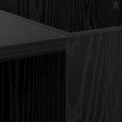 vidaXL Record Cabinet Black Oak 121 x 38 x 48 cm Engineered Wood